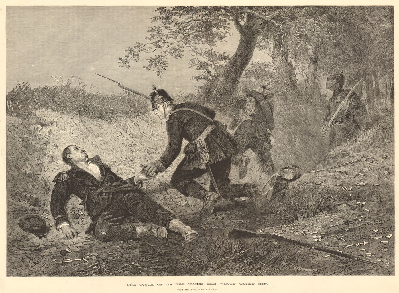 One touch of nature makes the whole World kin. E. Crofts Farming 1874 print